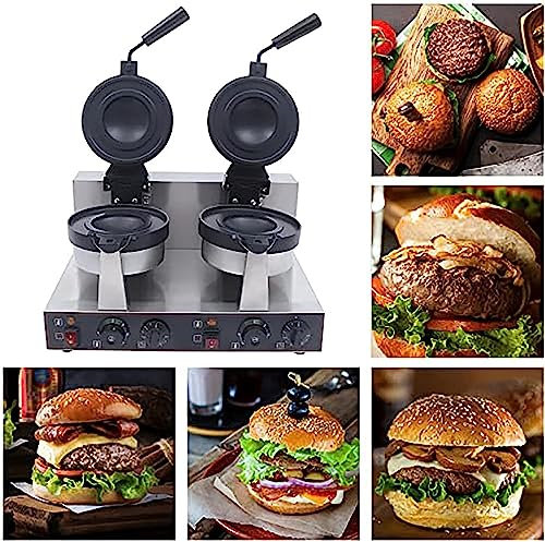 Máquina comercial for hacer gofres de hamburguesas 1300w Máquina antiadherente eléctrica for hacer paninis Máquina for hacer hamburguesas Calentamiento de doble cara Máquina for hacer gofres de helado