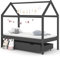 Gecheer Kinderbett mit Schublade Dunkelgrau Massivholz Kiefer 80x160 cm