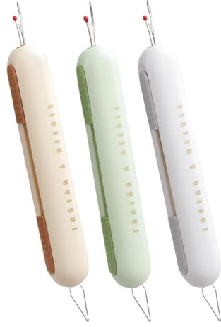 Kixolazr 2-in-1-Nadeleinfädler, Nahttrenner, Nadeleinfädel- und Nahtset, Nahttrenner-Werkzeug, manueller Einfädler, Nahtentferner zum Nähen, Kreuzstich, Basteln, Stricken, Nähzubehör