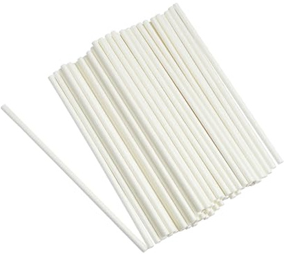 Homea, juego de 50 pajitas de cartón blanco, 20 cm