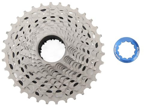 XHTLLO 12-Gang-34T-Fahrradkassette, Geräuschloses Hohldesign-Kassettenritzel, Hochfestes Stahl-Fahrradschwungrad Für Reibungsloses Fahren, Fahrradzubehör-Ersatz(Silber)