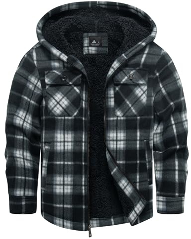 zitysport Camicia Giacca Ragazzi Felpa con Cappuccio Spessa Plaid Bambini Zip Di Flanella Calda Sudore Outdoor Felpa Foderato Invernali Tasca