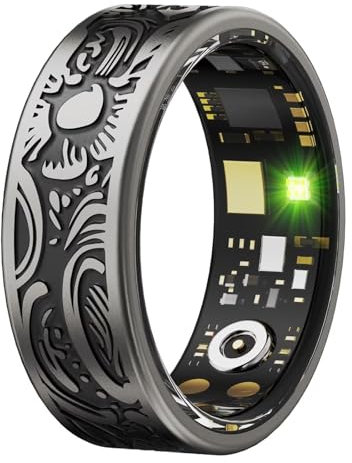 findtime Smart Ring Android IOS Smartringe für Herren Damen Schwarz Smartring Fitness Ring Tracker Schlaftracker Pulsmesser Schrittzähler Fitnessring Herzfrequenz Sport Fitnesstracker