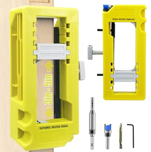 Door Hinge Jig, Door Hinge Router Template for Door Hinge from 3 to 5in Length 1/4in 5/8in Radius, Door Hinge Mortiser for Woodworking Door Lock Handle Installation