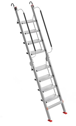 Échelle de Sortie d'urgence pour puits de fenêtre, escaliers de Grenier pliants d'extérieur, Échelle Escamotable Échelle De Lit pour Adultes Non Glissante(257 * 50cm/101 * 20)
