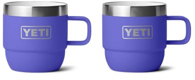 YETI Rambler - Tazza da caffè in acciaio inox isolata sottovuoto, impilabile, colore: viola oltremare, confezione da 2, 177 ml