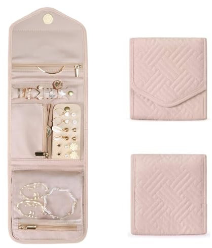 MIRKUZI Rotoli portagioie 1 pezzo di contenitore per gioielli da viaggio, scatola per gioielli da viaggio, piccolo contenitore per gioielli, borsa per gioielli da viaggio per anelli, orecchini
