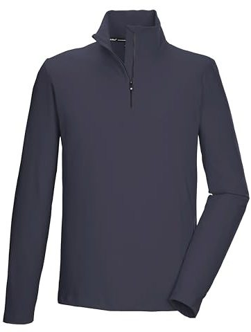 killtec KSW 71 MN FLX SHRT 43465-000 Men's Functional Fleece Shirt with Stand-Up Collar and Zip Dark Steel Blue L