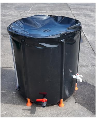 LumaGrove Rainwater Harvesting Tank FlexibleWater Storage Barrel with Mesh Filter Lid Fabric Large Capacity Water Collector(Noir,1000L)