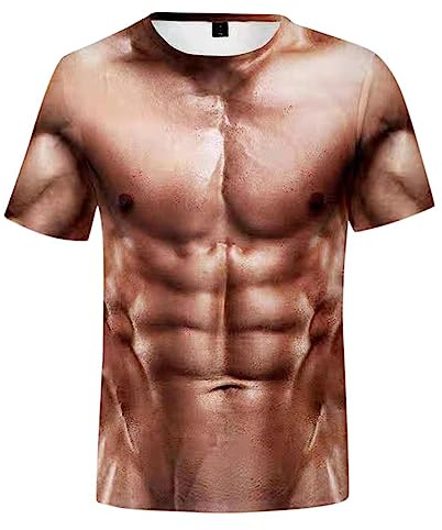 Sommarmode män muscle 3D digitalt tryckt kortärmad t-shirt för män