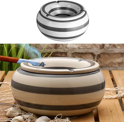 XXL Sturmaschenbecher Ø 23cm in grau-weiss-gestreift Modell Gloomy Admiral