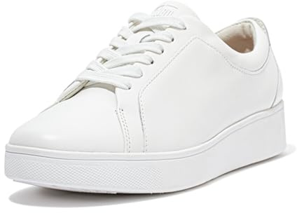 Fitflop Women's Rally Trainers - Soft Leather Tennis Sneakers - Comfortable, Lightweight with Natural Arch Support - Urban White - 5.5 UK