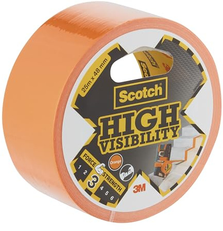 Scotch High Visibility Orange Duct Tape (25m x 48mm) - Strong Adhesive, Easy Tear, Writable, Multipurpose Repair Tape