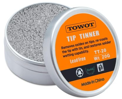 TOWOT Tip Tinner For Electronics Soldering, Iron Tip and Re-Tinning Solution, Removes Oxidation, 20g