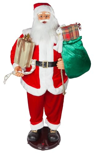VFM - Dancing Father Christmas Decoration Figure - Singing - Highly Detailed Realistic Santa Claus 1. 5M Tall Mains Operated Novelty Xmas Decoration With Volume Control