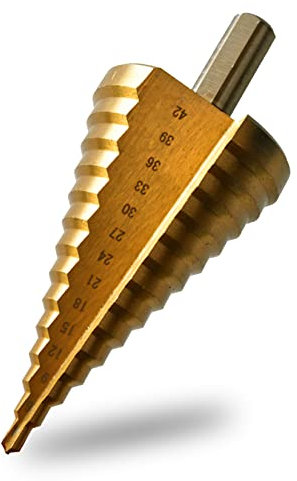 GothicBride Broca Escalonada 4-42 mm HSS Broca Conica 14 Escalones para Madera, Plástico, Metal Blando