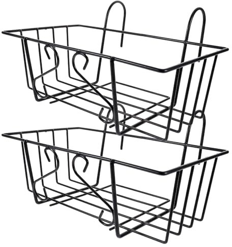 Zerodeko Balcony Hanging Flower Pot Holder Metal Rack for Railing - Hanging Planter Shelf for Fence Garden Space-Saving Outdoor Plant Display