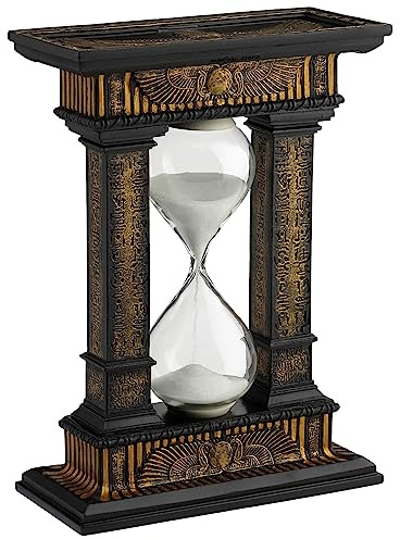Veronese Design 7 1/8 Egyptian Winged Sun Columns Hourglass Resin Sand Timer 5 Minutes