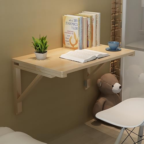 Morlinca Tavolo Pieghevole Tavolo da Lavoro Pieghevole Scrivania a Muro Tavolo Scrivania Legno, Scrivania Salvaspazio Richiudibile, Tavolo per Computer Pieghevole,80 * 50cm/31.4 * 19.6in