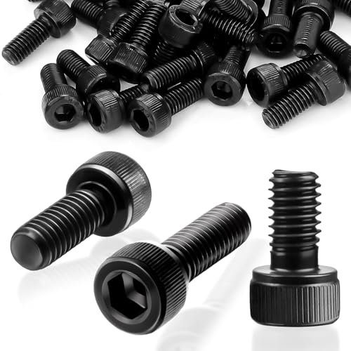 SWTYExt M3x6 mm Tornillo Hexagonal Interior 60 Piezas Tornillos Cilíndricos Rosca Completa Tornillos M3 DIN 912 de Acero Tornillo de Negro Clásico Tornillo M3 para Elementos de Fijación