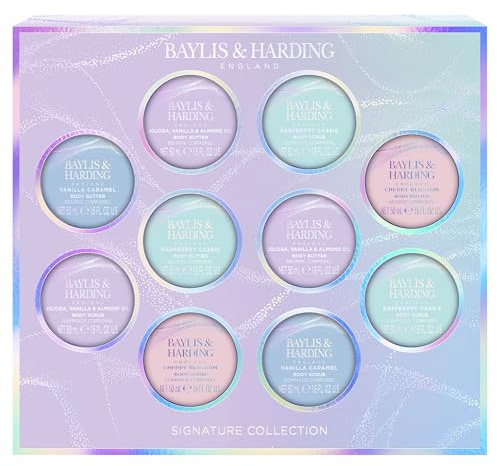 Baylis & Harding Jojoba, Vanilla & Almond Oil Body Scrub & Butter Discovery Gift Set - Vegan Friendly (Pack of 1)