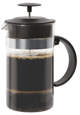 Oggi Triple Mesh Filter French Press Coffee Maker (34 fl oz)- 8 Cup / 1 lt Capacity, Coffee Press, Single Serve Coffee Maker, Stainless Steel Lid & Plunger, Make Great Coffee Gifts, Black