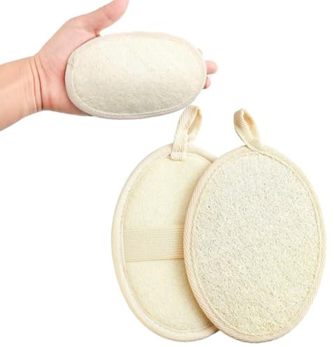 2 spugne di luffa, spugna di luffa naturale lavabile, guanto di luffa naturale riutilizzabile, spugna esfoliante di luffa naturale per spa, cucina, viso, corpo, bagno