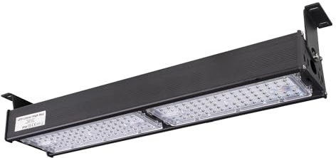 Bright Source 100W LED Linear High Bay Luminaire, 13000lm, 90° Beam Angle, IP20 & IK08 Rated, 6000K Daylight White, Replace 150W Son/Metal Halide Lamp