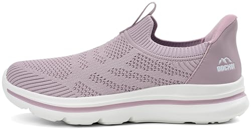 ODCKOI Slip in scarpe da donna slip on sneakers senza lacci, scarpe da ginnastica leggere, traspiranti, comode, scarpe sportive, viola., 36 EU