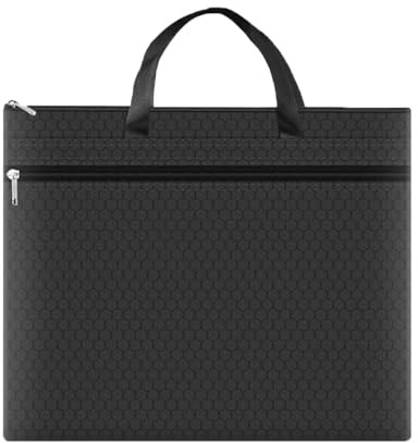 Sarini Sac à Documents Portable A3 à Fermeture éclair en Tissu Oxford A3, Sac de Rangement imperméable pour Croquis, pour Bureau, école, Voyage d'affaires
