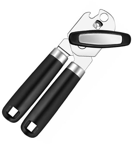 NEXROLA apriscatole in acciaio inossidabile, con impugnatura ergonomica antiscivolo, adatto per anziani e persone con poca forza nelle mani, utilizzabile con lattine di tutte le dimensioni