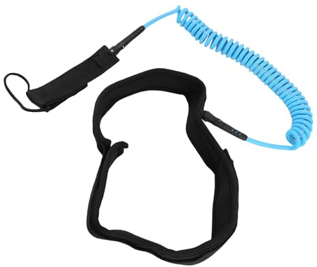 Tbest Surf Leash 10ft 7mm TPU Högstyrka Justerbar Touchfästelement Paddelare Leash Robust och Ingen Trassling, Tung Konstruktion, överlägsen Komfort, Säker Fästning för små (Cyan)