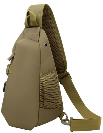 Whoasyst Axelryggsäck för män bröstväska slungor vandring crossbody med justerbar rem vardagliga dagryggsäckar man axel bröstslingor liten crossbody för vandring