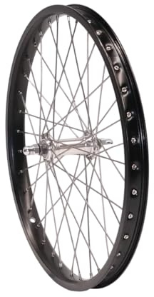 Vuelta 20 Zoll Fahrrad Laufrad Vorderrad Hohlkammerfelge Dynamic Schwarz inkl. Nabe Alu Vollachse Silber Lastenrad Fahrradanhänger Handwagen