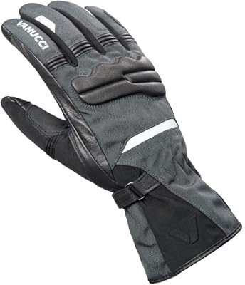 Vanucci VAG-1 Motorradhandschuhe Herren, Wasserdicht Und Atmungsaktiv, Leder Handschuhe Mit Protektoren Und Knöchelschutz, Motorcycle Touring Handschuh Für Damen Und Biker