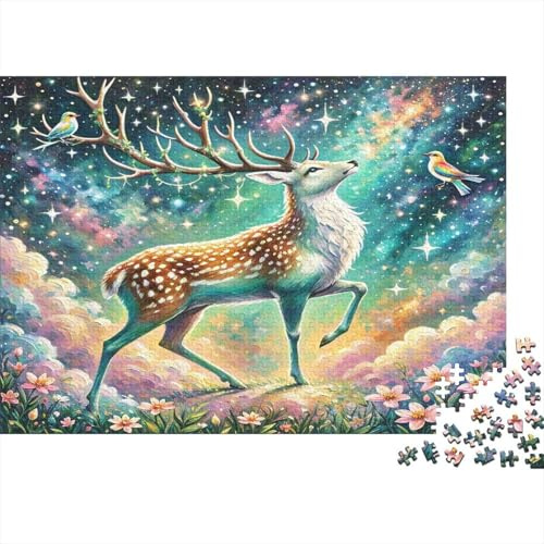 God Deer Fantasy Casse-tête 1000 Pièces avec Découpe Précise, Jeu De Puzzle Classique Cerf de rêveactivité Zen pour Une Décoration Murale, Idée Cadeau Anniversaire 70x50cm/1000pcs