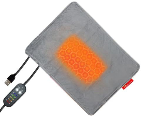 Pocoiau Tapis chauffant alimenté par USB pour animal domestique, contrôle automatique de la température, tapis résistant à la mastication pour intérieur/extérieur, voyage, contrôle de la température