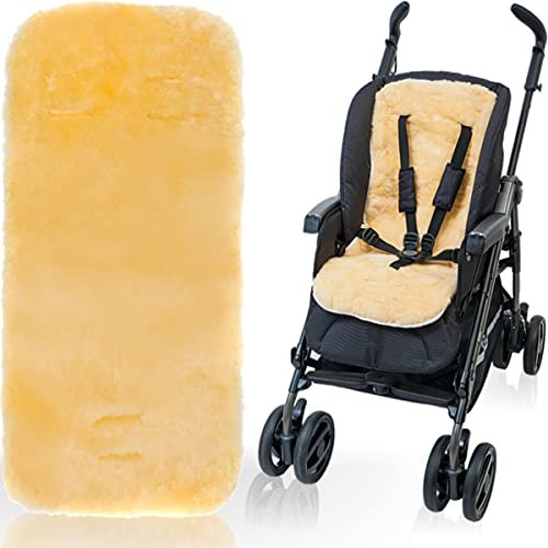 100% Lammfell Auflage für Buggy und Kinderwagen / 5-Punkte-Gurtsytem geeignet 12-36 Monate