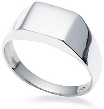Solid 925 Sterling Silver Square Signet Ring in Sizes G-Z (K)