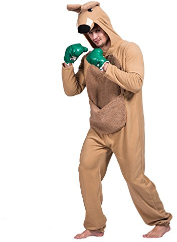 EraSpooky Unisex Animal Kangaroo Costume Fancy Dress Halloween Party Funny Outfit for Adult Men Women