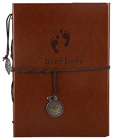 Photo Album 4x6 160 Photos, Leather Photo Albums with Writing Space With 30 Writing Paper, Travel Family Wedding Kids Graduation Ultrasound Baby Picture Album Scrapbook Photo Album
