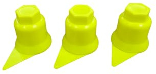 Kram - Tuck – 100 x hjulbultar – hjulmuttrar – hjulbultarkapslar – hjulmutterkapslar – plastkapslar, höljen - skyddsindikator för lösa skruvar (neongul, 32 mm)
