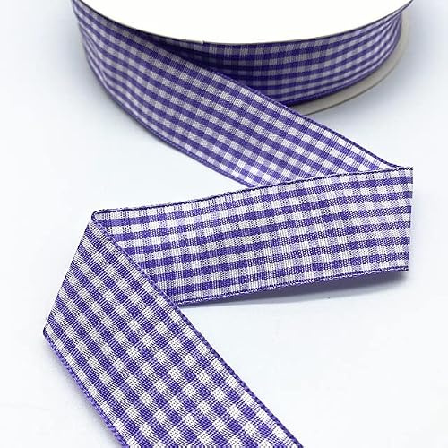Sömnadsband, band, sömnadsband, satinband, 5 yards 25 mm plädat bomullsband Bröllop Juldekoration DIY sömnadstyg Handgjort rosettband Blomma presentförpackning (färg: 52) (Size : 59)