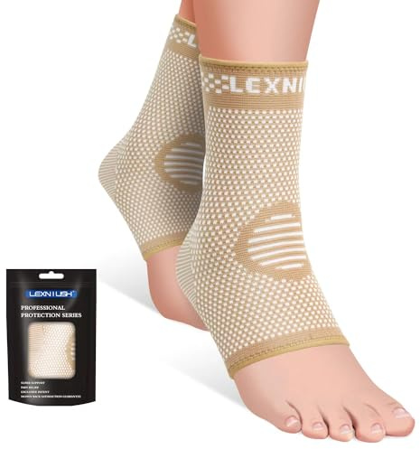 2 stycken ankelbandage, professionellt ankelbandage för kvinnor/män kompressionsstrumpor fotbandage för plantar fasciit, artrit, stuvad fotled, hälsenan, ledvärk, sport