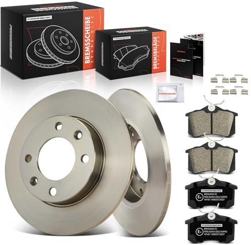 Frankberg 2x Bremsscheiben + 4x Bremsbeläge Hinten 424990 Kompatibel mit C2 | Kompatibel mit Partner Pritsche/Fahrgestell 5 G, Berlingo/Berlingo First MPV GFK GJK MF, Xsara Picasso N68