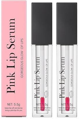 Pink Lip Serum Plumper - Farbwechselndes Lipgloss für Pralle Lippen, Hydratisierende Lippenfarbe für Frauen Mit Schönem Glanz