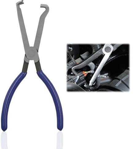 Watlikeup Automotive Electrical Disconnect Pliers,Heavy Duty Electrical Connector Pliers for Car Wiring,Fuel Line,Hose Clips,Spark Plug Pulling Tool,Spark Plug & Locking-Push Tab Removal Tool(Blue)