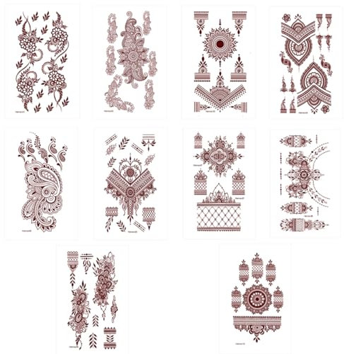 CATOR 10 Feuilles Tatouages Temporaires, tatouage ephemere femme, Fleurs, Ailes Coquillage, Faux Tatouages Noirs pour Femmes et Filles, Tatouage Ephemere Imperméables pour Enfants et Adultes