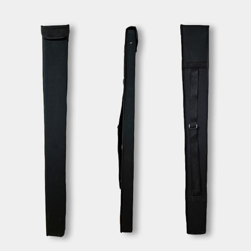 DouscsChart Étui pour archet de contrebasse droite - Boîte de protection rigide avec doublure en velours, légère et durable, s'adapte à 1 archet (77,5 cm x 9 cm x 3,8 cm) - Intérieur rouge/noir (noir)