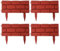 Kit de valla de borde de jardín, paquete de 4 resistentes bordes de jardín, césped, parterres, valla de patio, instalación sin esfuerzo (rojo)